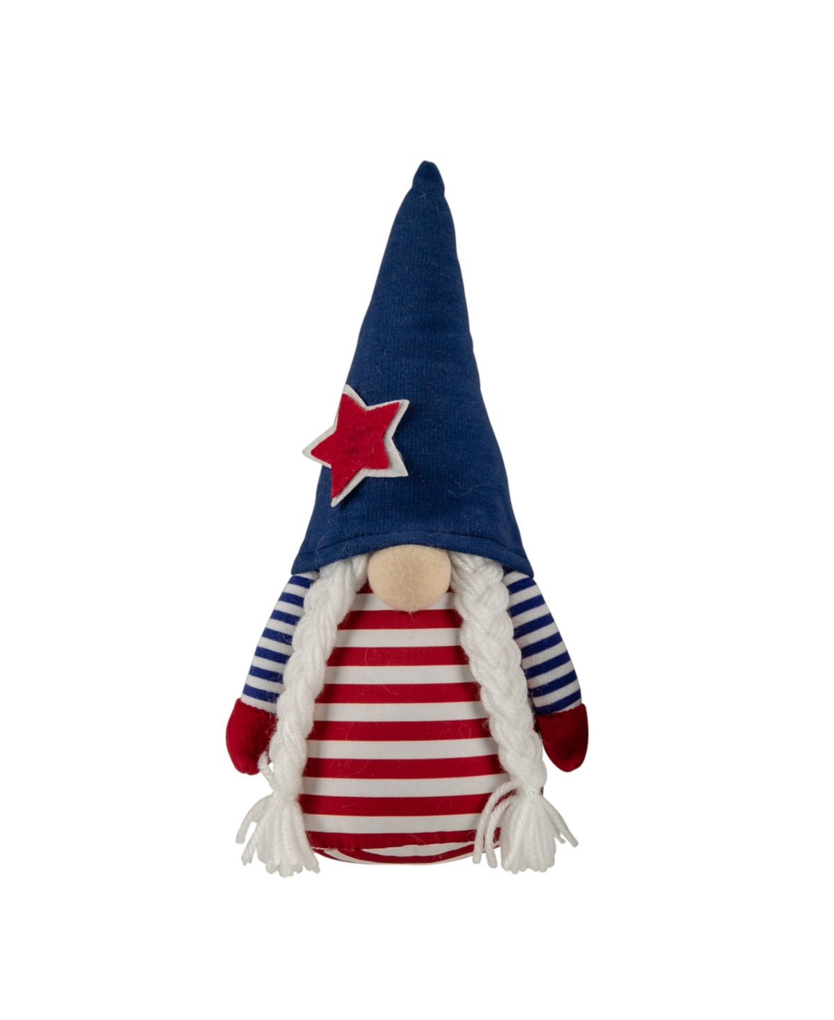 Northlight 10.5" Striped Americana Gnome Girl Patriotic Figure In Blue