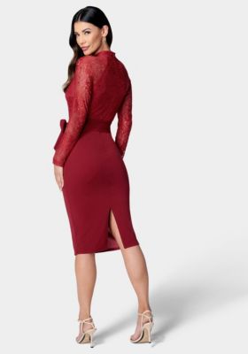 Women's Lace Bodice Pencil Dress