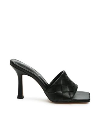 Womens Carmen Woven Strap Mid Heel Sandals