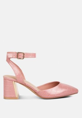 Womens Hyatt Metallic Sling Block Heel Sandals