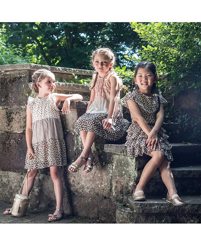 IMOGA Collection Child Tilly Feather Printed Chiffon Woven Dress - Macy's