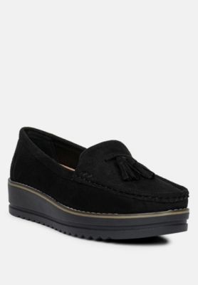 Womens Daiki Platform Lug Sole Tassel Loafers