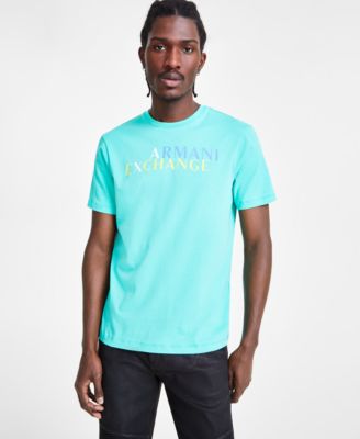 A|X Armani Exchange - Men's Short Sleeve Crewneck Stacked Logo Graphic T-Shirt
