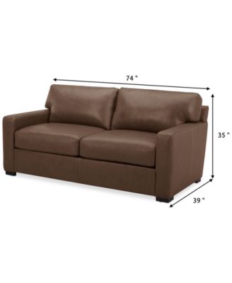 Radley 74"  Leather Apartment Sofa, Created for Macy's