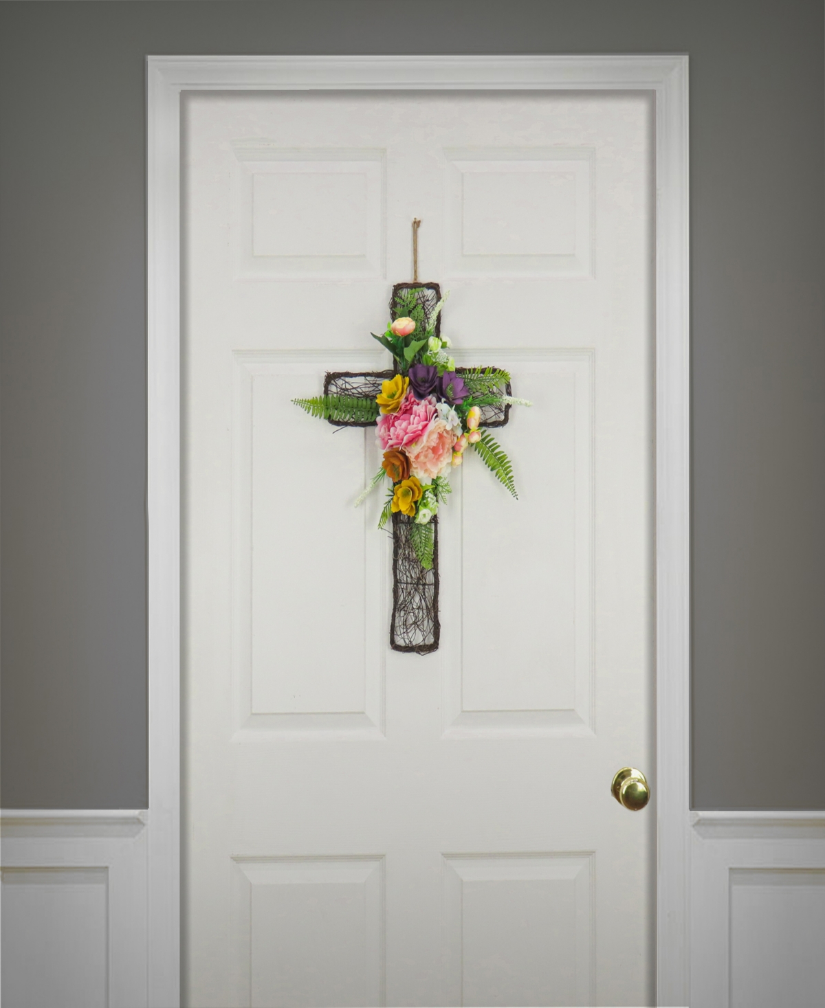 National Tree Company 23" Floral Easter Cross In Multi