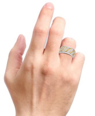 Men's Diamond Chain Link Inspired Ring (1/2 ct. t.w.) in Sterling Silver & 18k Gold-Plate