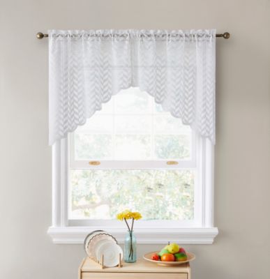 Herringbone Thick Semi Sheer Premium Rod Pocket Window Curtain Panels For Bedroom Living Room Set Of 2