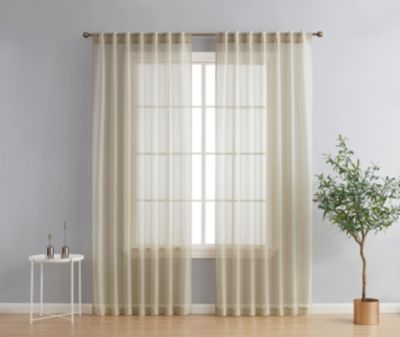 Joyce Lace Sheer Kitchen Cafe Curtain Tiers for Small Windows, Kitchen & Bathroom - 30 W x 36 L Inch (Pair)