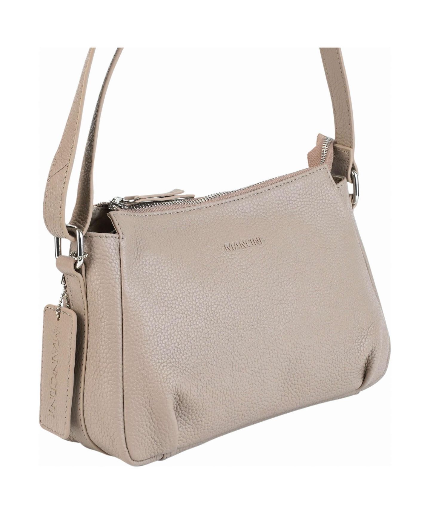 Женская сумка Mancini Pebbled Charlize Crossbody Handbag, цвет: Серо-бежевый — фото 3