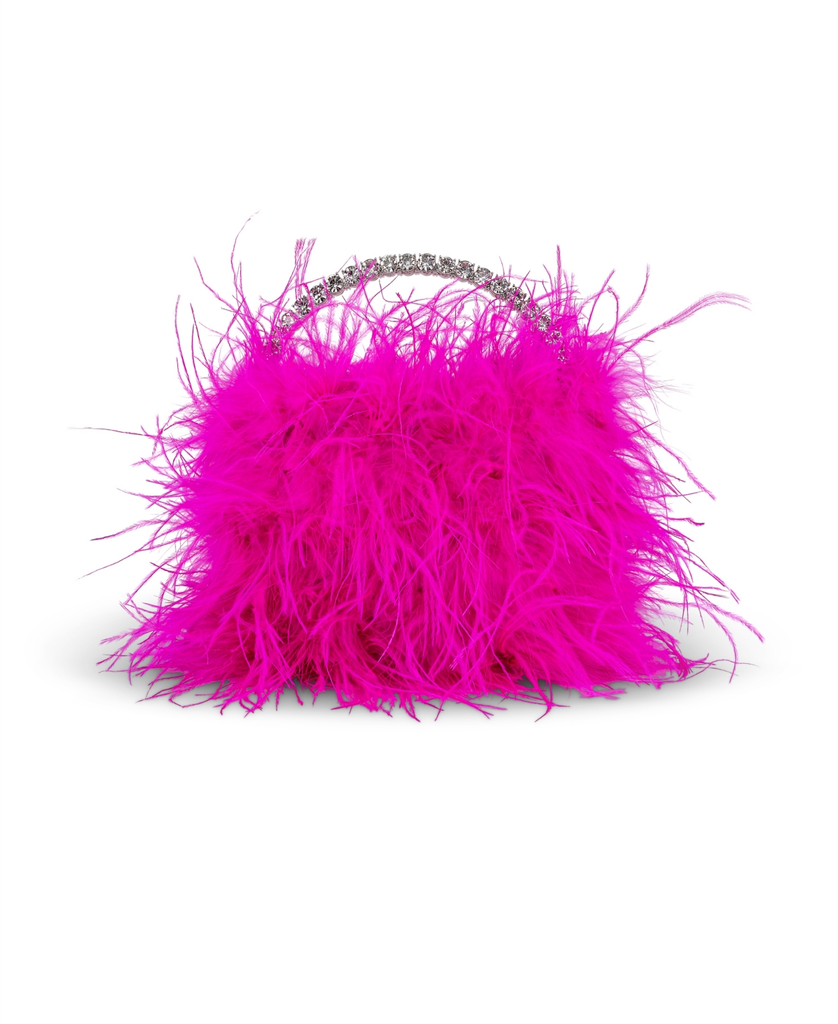 Woman's Flora Feather Pouch Clutch - Neon pink