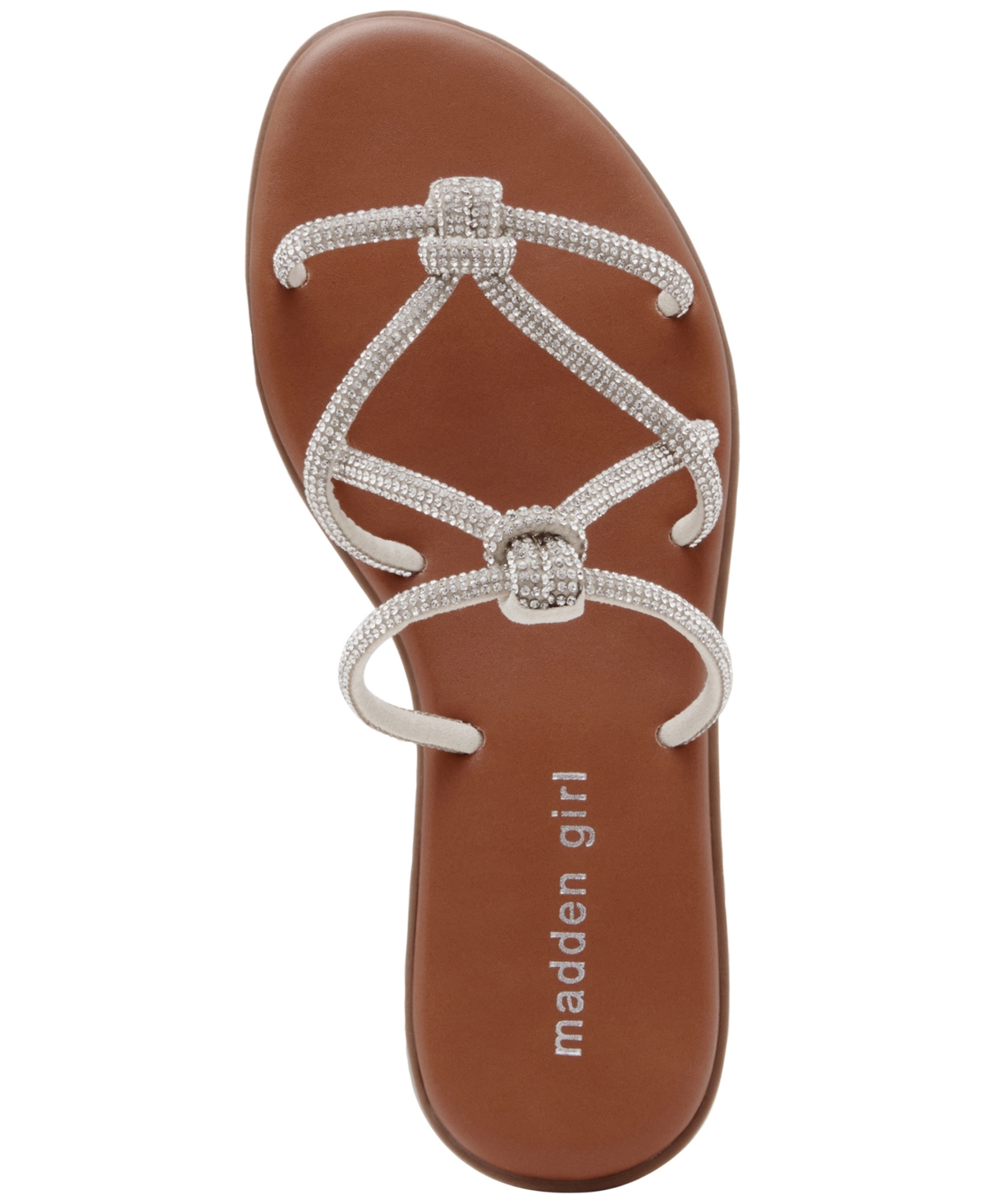Madden Girl Twain Strappy Knotted Rhinestone Slide Sandals