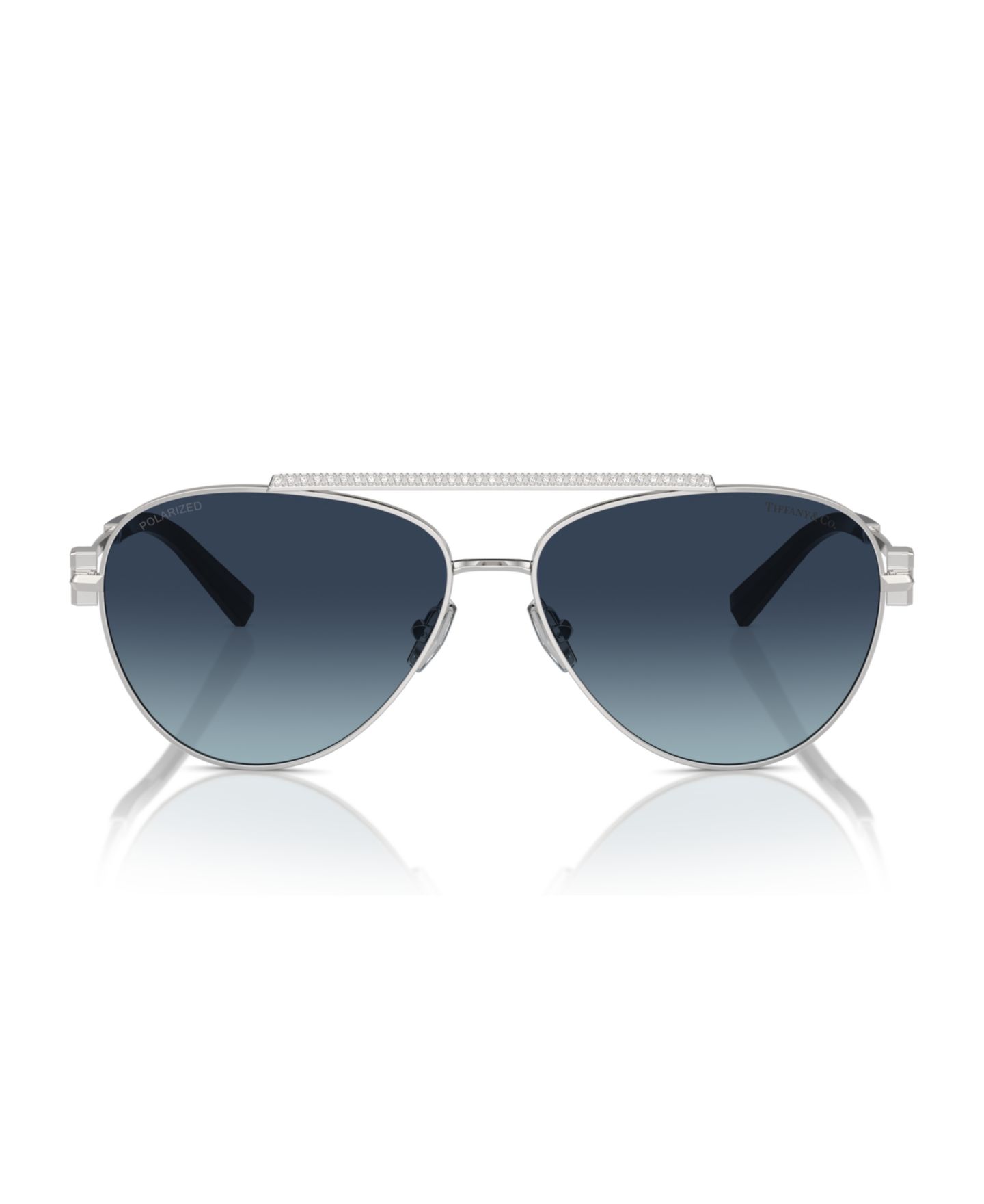 Женские солнцезащитные очки Tiffany & Co. Polarized Sunglasses, Tf3101B, цвет: Серебряный — фото 2