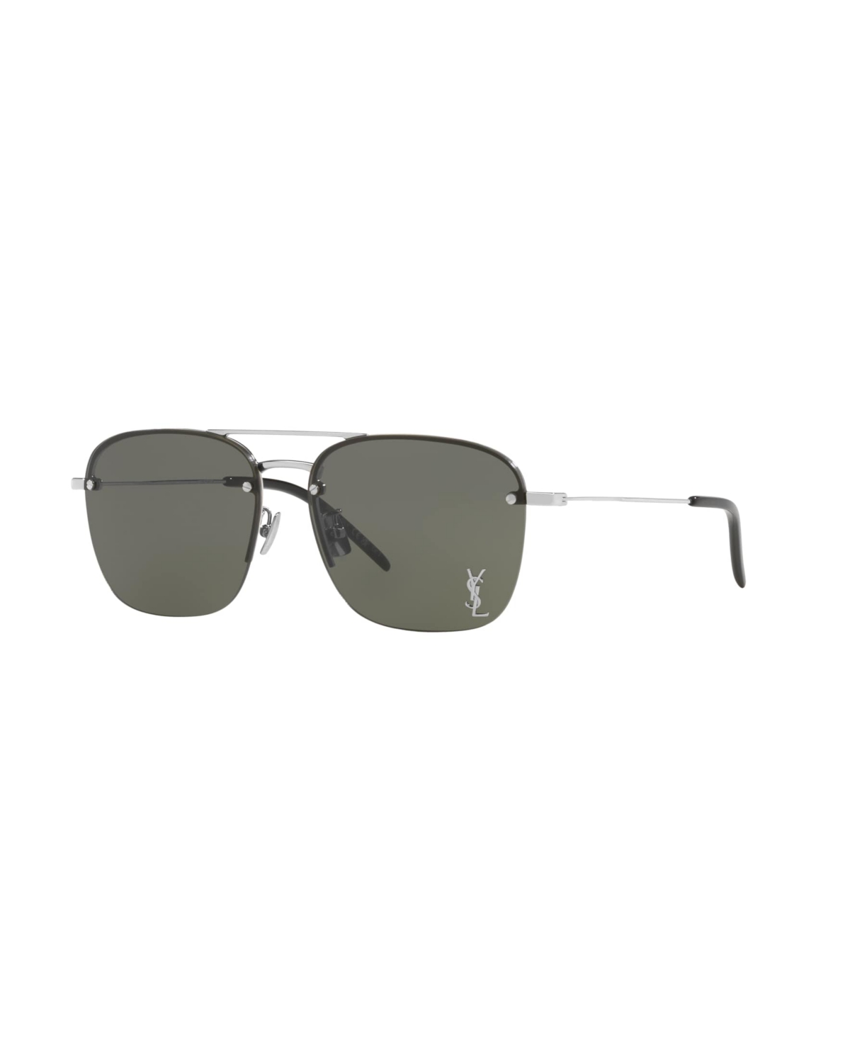 Shop Saint Laurent Women's Sl 309 M Sunglasses In Silver Shiny