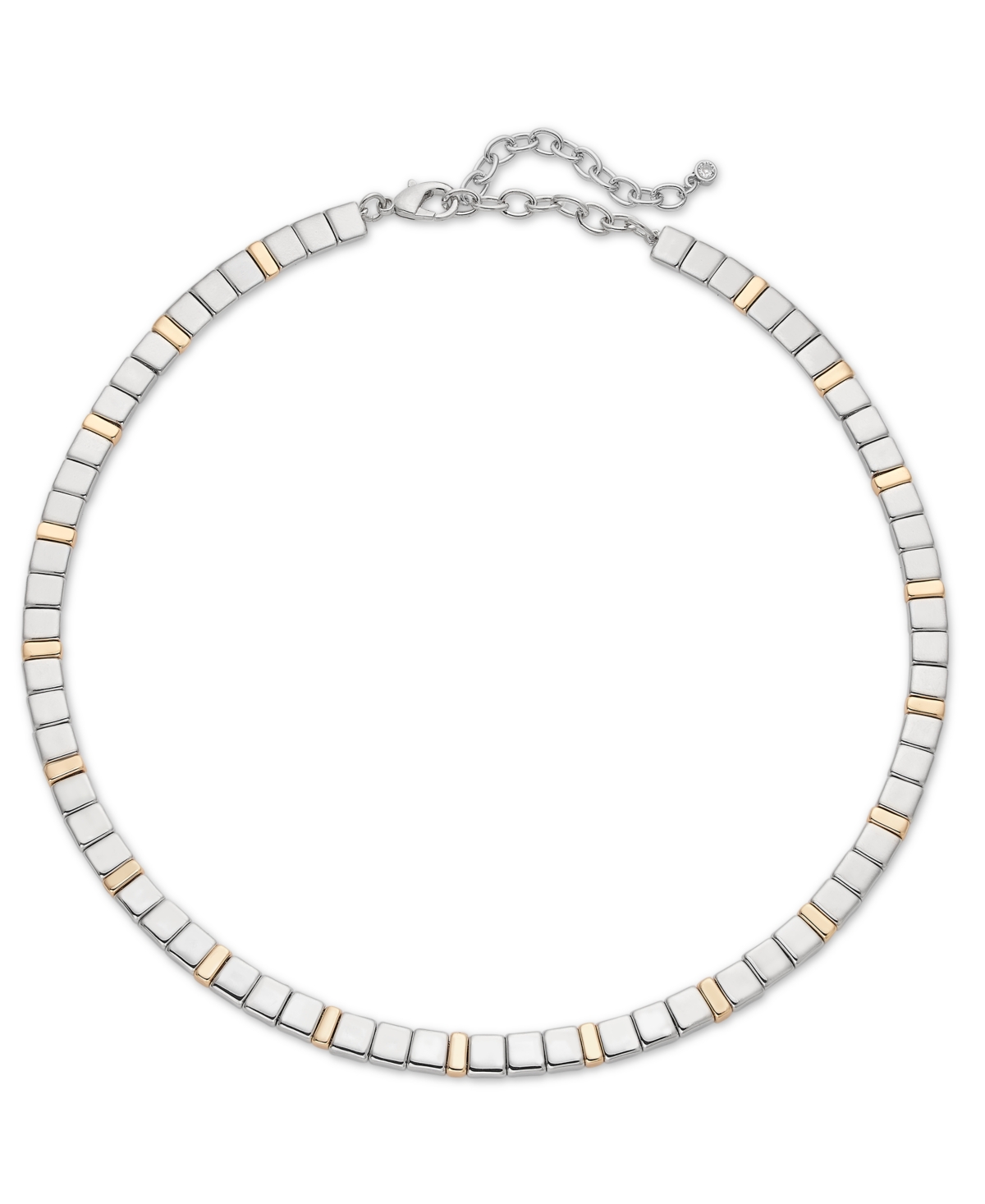 Shop On 34th Two-tone Square Beaded Collar Necklace, 16" + 3" Extender, Created For Macy's In Multi
