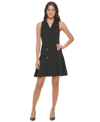 DKNY - Petite Sleeveless Fit & Flare Blazer Dress