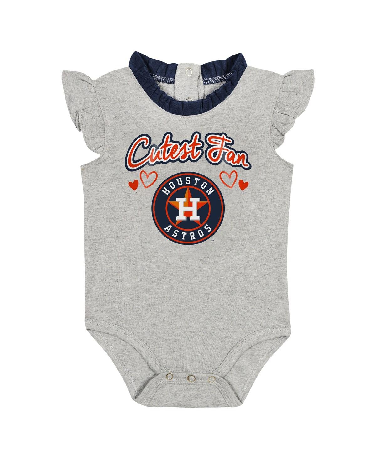 Fanatics Baby Boys And Girls  Navy, Gray Houston Astros Two-pack Fan Bodysuit Set In Navy,gray