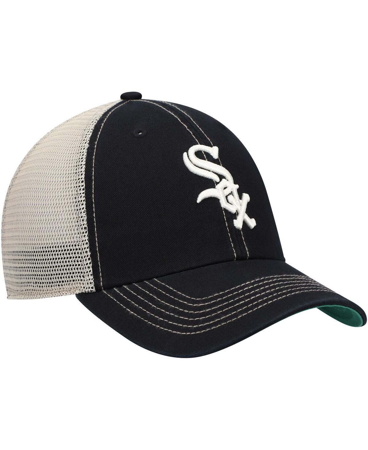 Men's '47 BrandChicago White Sox Trawler Clean Up Trucker Snapback Hat - Black