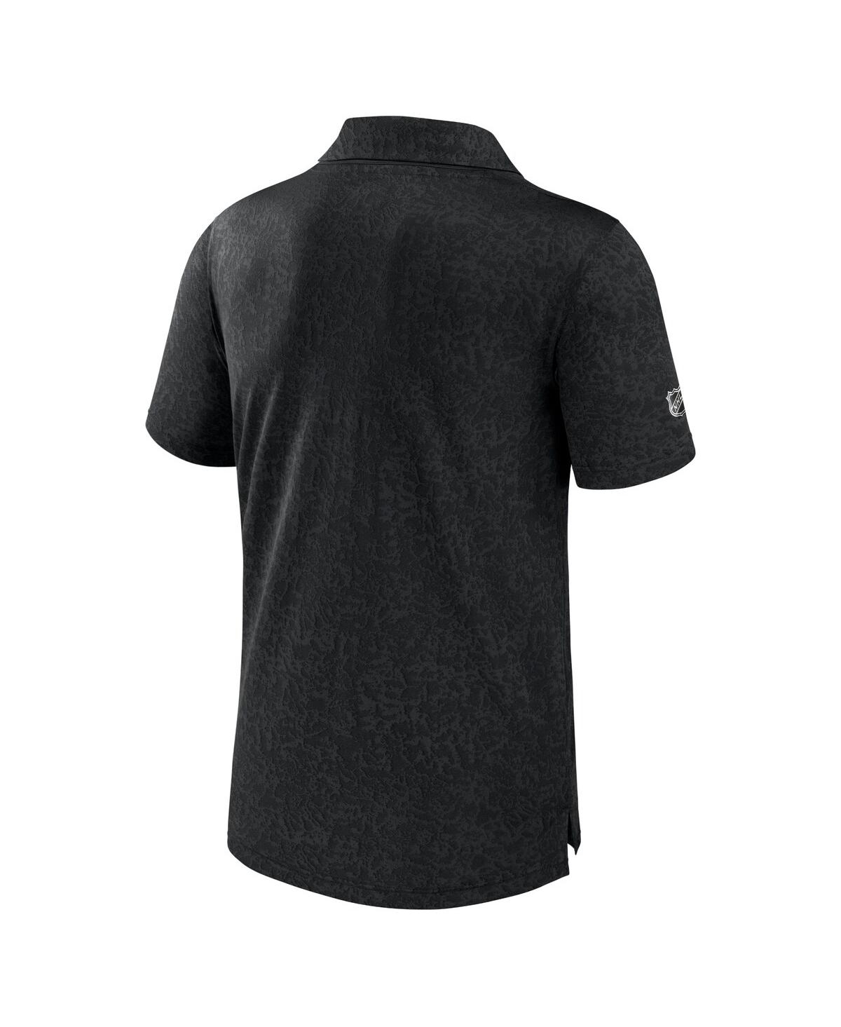 Shop Fanatics Men's  Black Minnesota Wild Authentic Pro Jacquard Polo Shirt