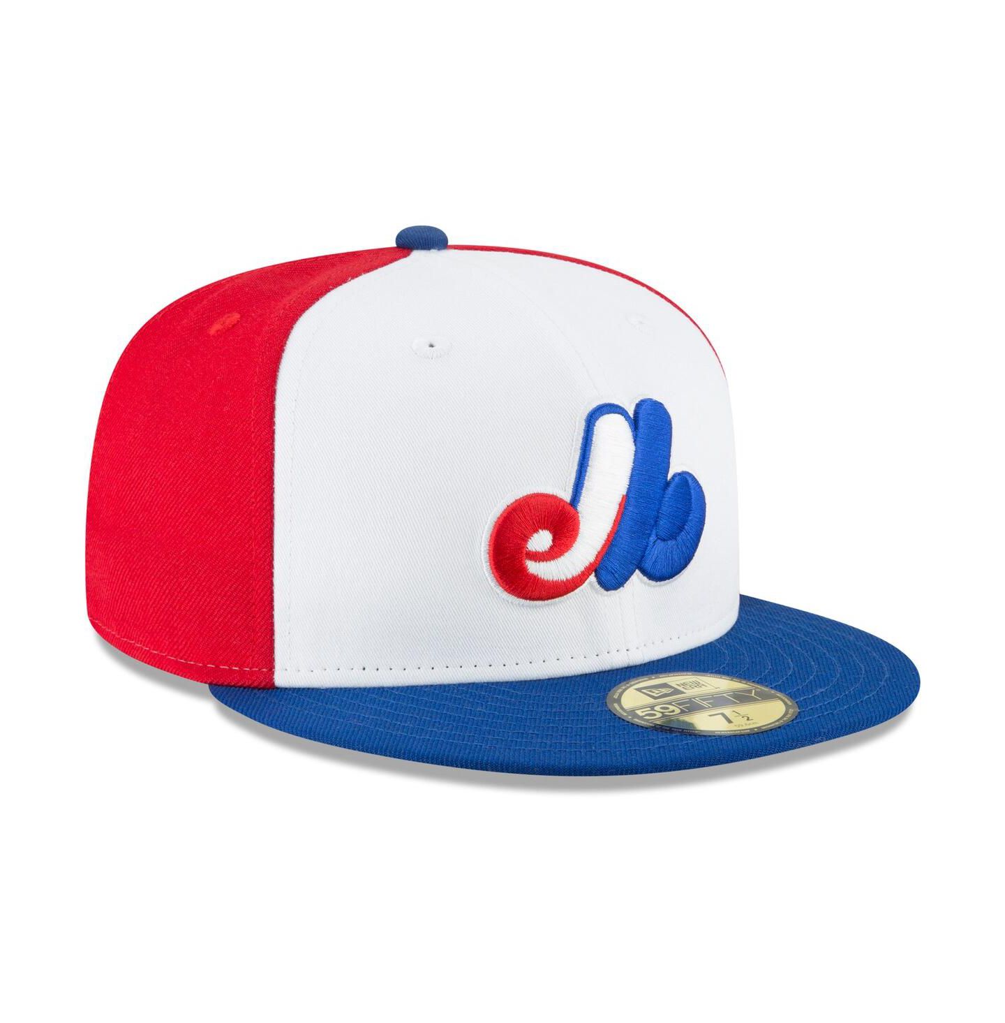 Мужская кепка New Era White Montreal Expos Cooperstown Collection Wool 59FIFTY Fitted Hat — фото 3