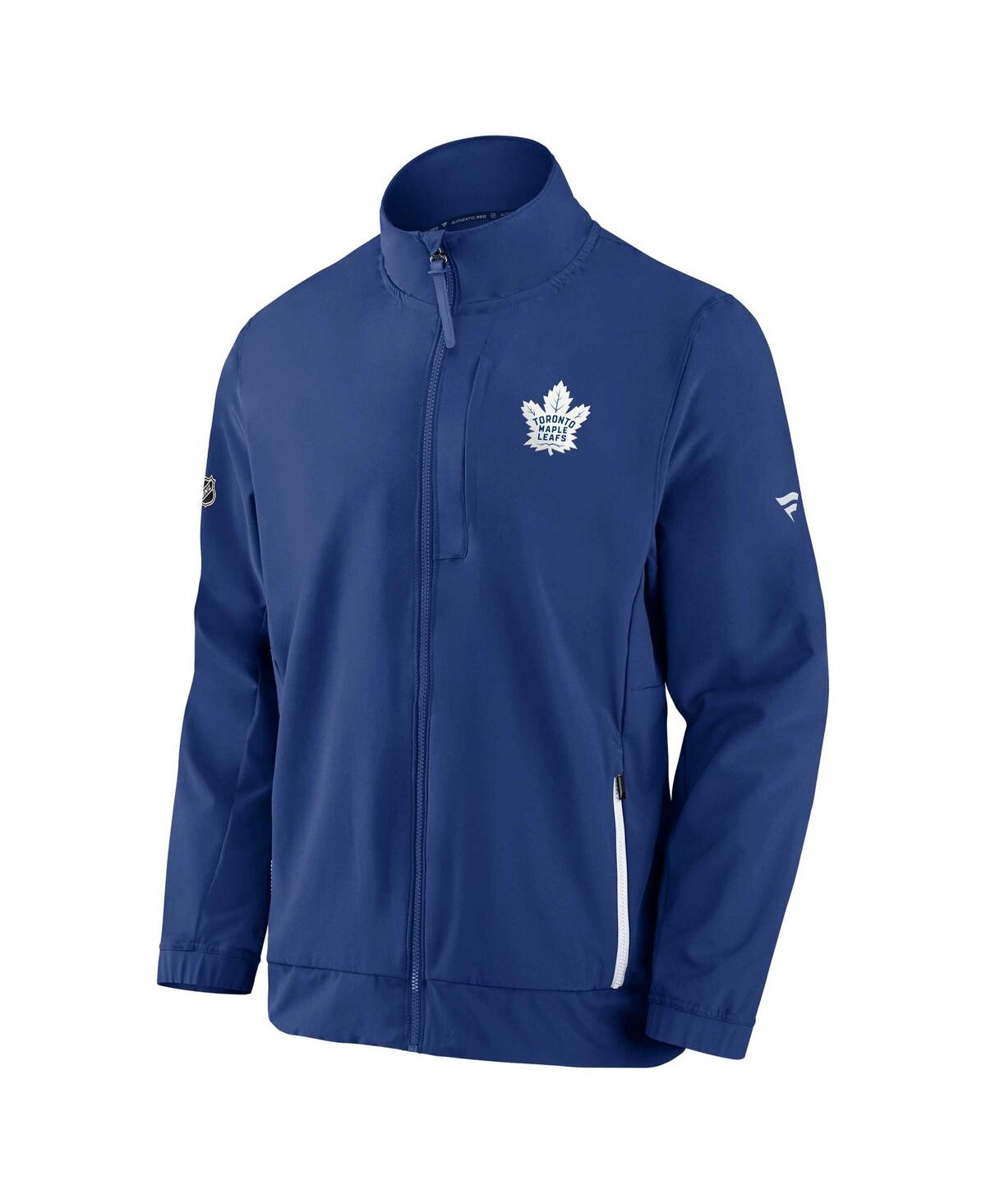 Shop Fanatics Men's  Blue Toronto Maple Leafs Authentic Pro Rink Coaches Full-zip Jacket