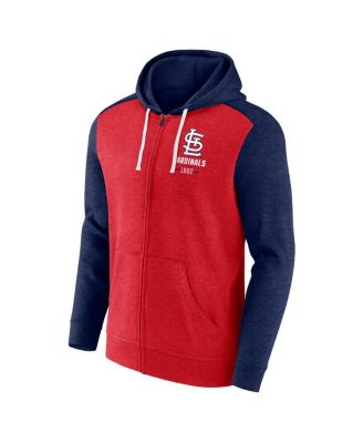 Men's Heathered Red, Heathered Navy St. Louis Cardinals Blown Away Full-Zip Hoodie