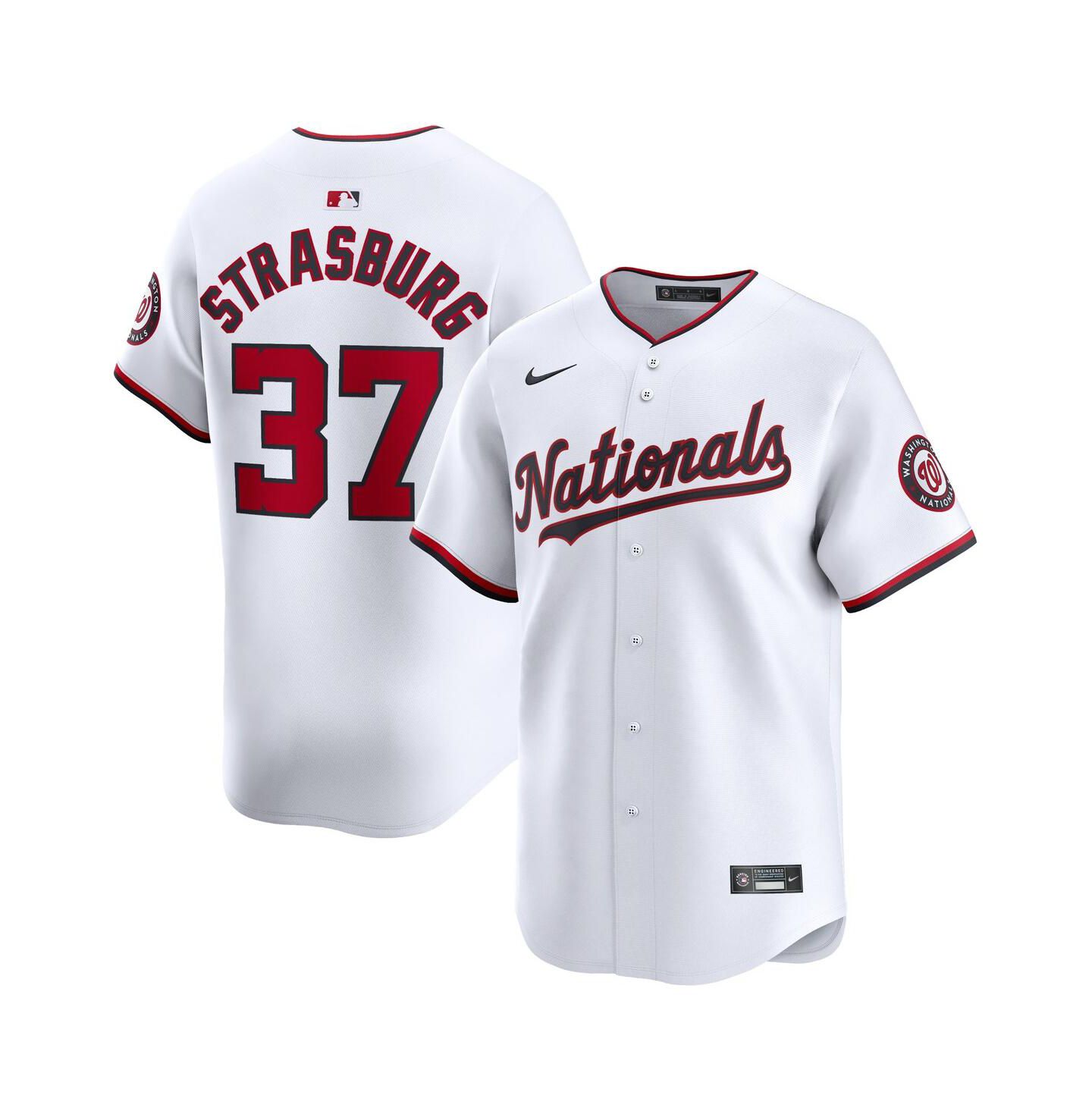 Мужской топ Nike Stephen Strasburg White Washington Nationals Home Limited Player Jersey — фото 1