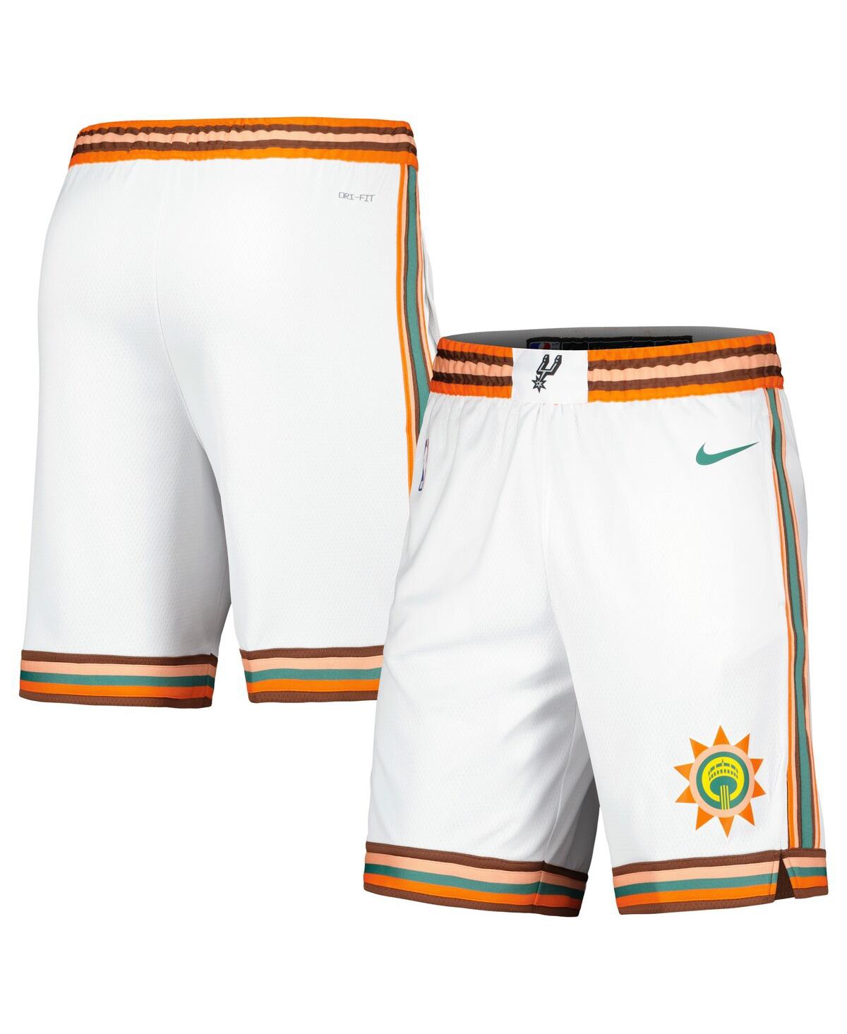 Shop Nike Men's  White San Antonio Spurs 2023/24 City Edition Swingman Shorts
