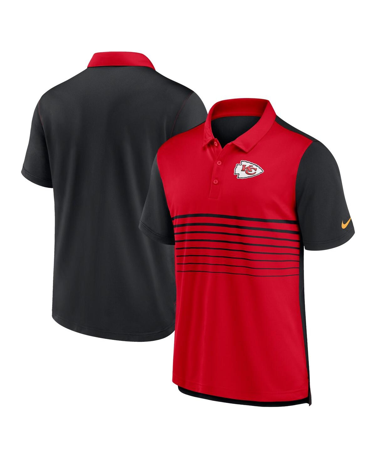Shop Nike Men's  Black, Red Kansas City Chiefs Fashion Performance Polo Shirt In Black,red