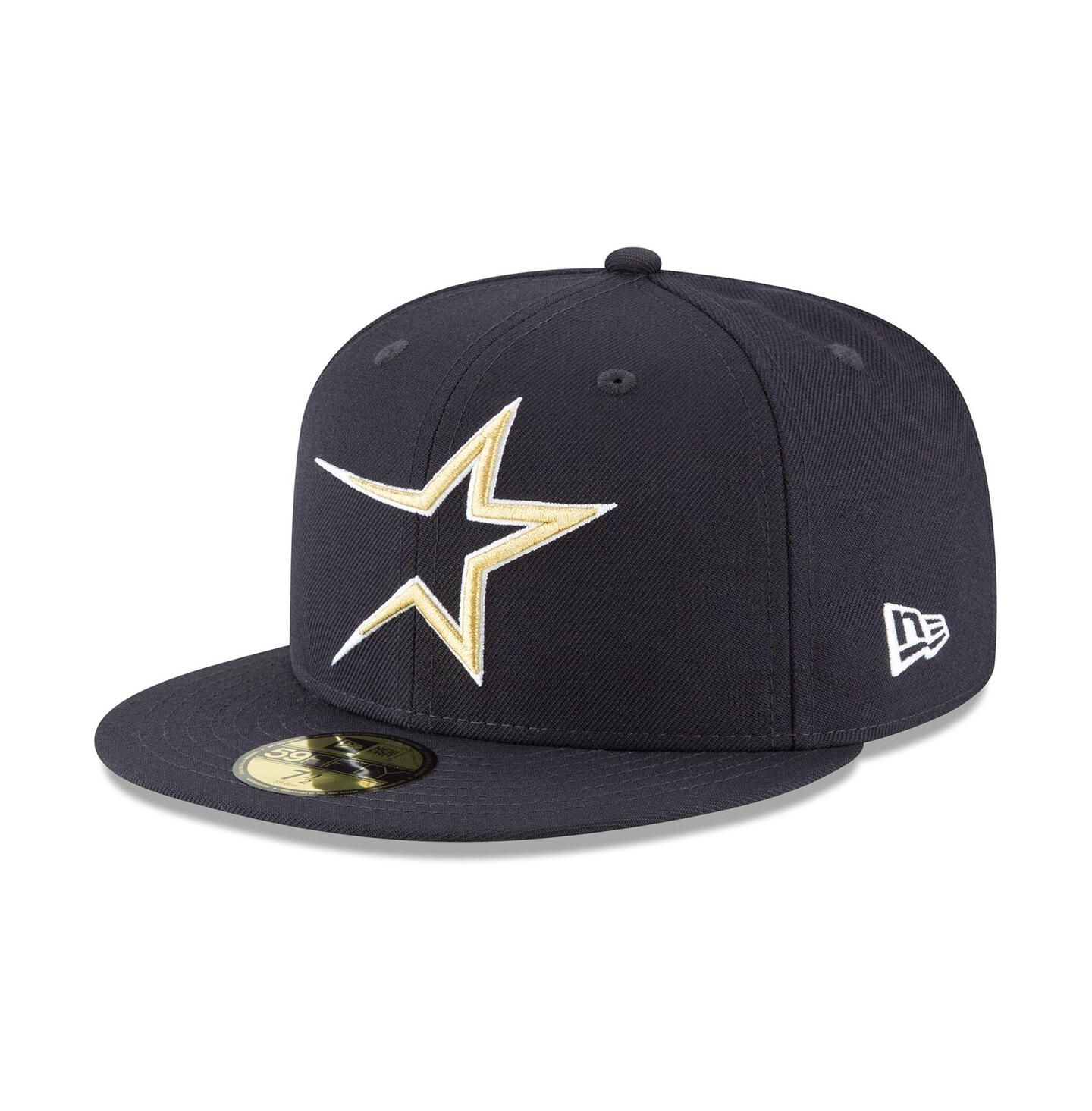 Мужская кепка New Era Navy Houston Astros Cooperstown Collection Wool 59FIFTY Fitted Hat — фото 1