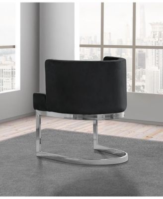 Single 24" L x 23" W x 30" H Velvet Barrel Chair with Chrome Legs