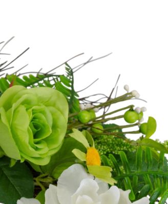 Mixed Floral Artificial Spring Wreath, 22"