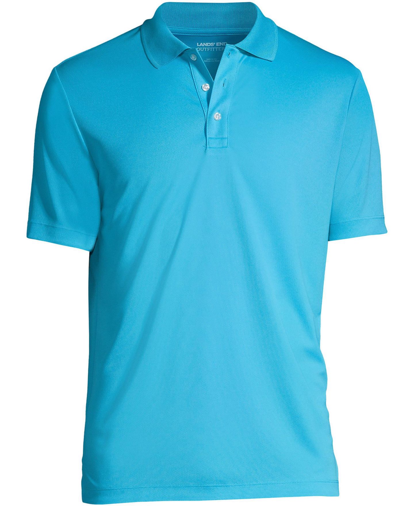 Мужское поло Lands' End School Uniform Short Sleeve Solid Active Polo Shirts, цвет: Яркий бирюзовый — фото 3