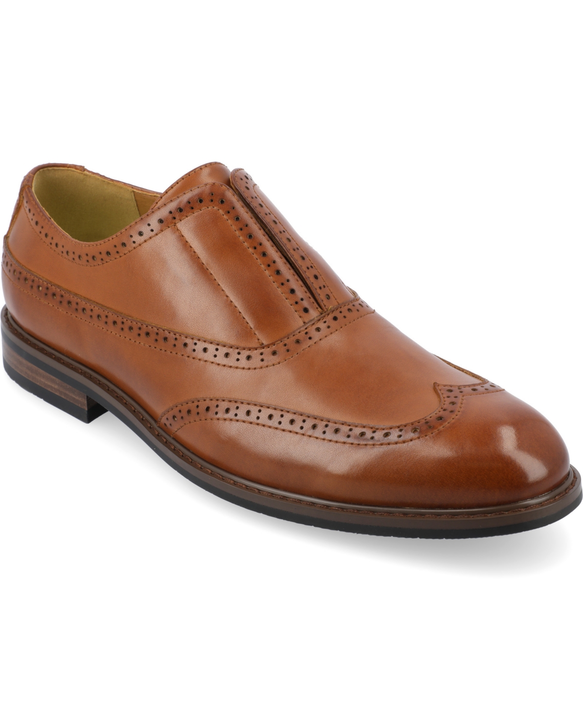 Vance Co. Men's Nikola Tru Comfort Foam Slip-on Oxford Dress Shoes In Cognac