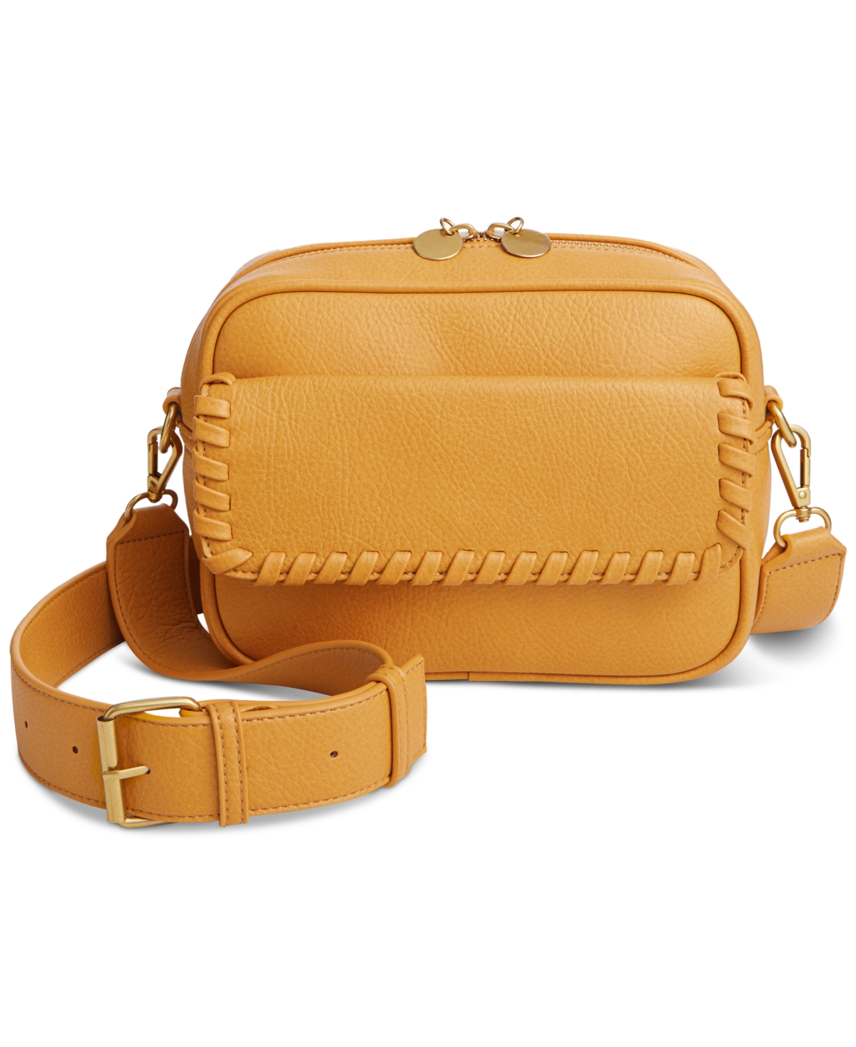 Style & Co Whip-stitch Camera Crossbody, Created For Macy's In Tawny Olive