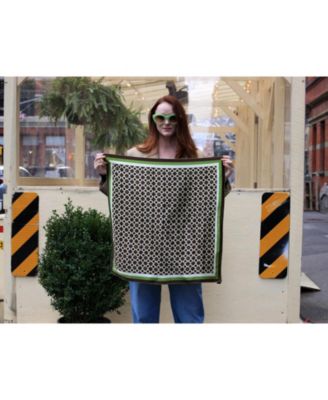 Double Sided Silk Scarf Of Polka Dot Bloom - Brown