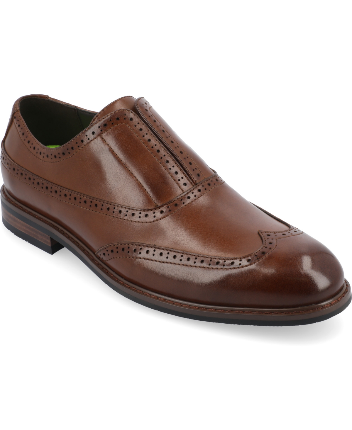 Shop Vance Co. Men's Nikola Tru Comfort Foam Slip-on Oxford Dress Shoes In Brown