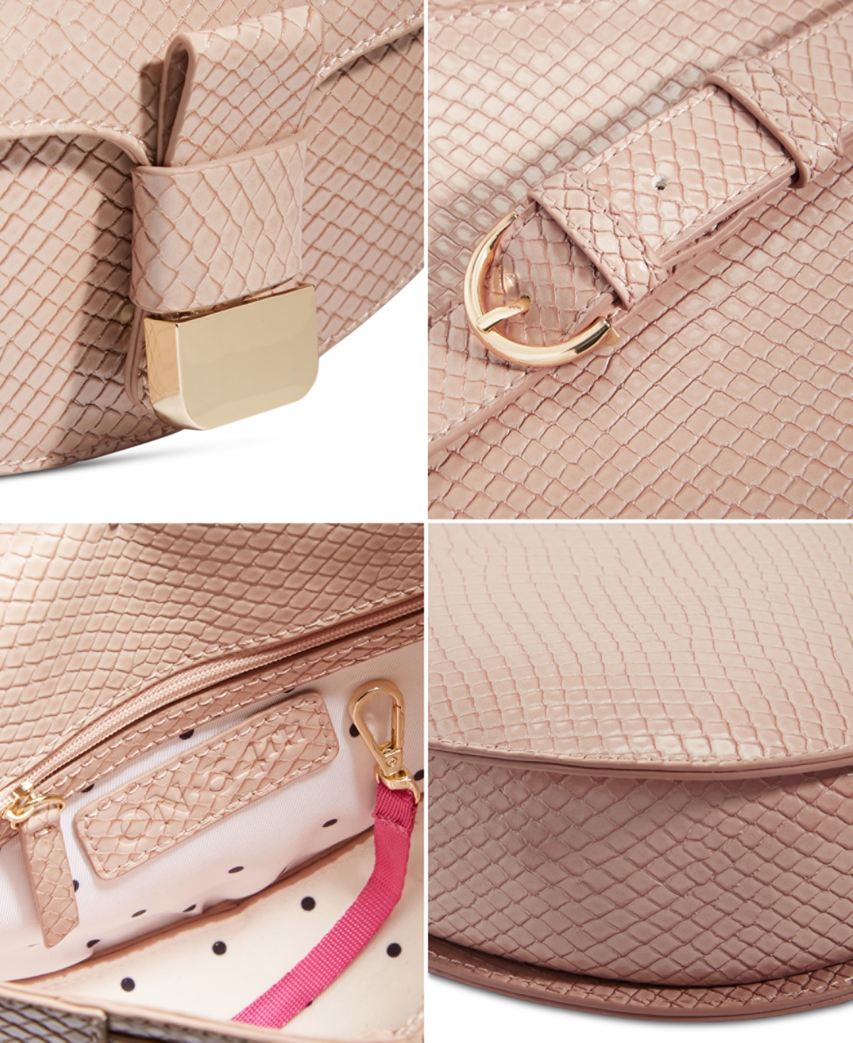 Shop On 34th Holmme Embossed Crossbody Bag, Created For Macy's In Peony Snake
