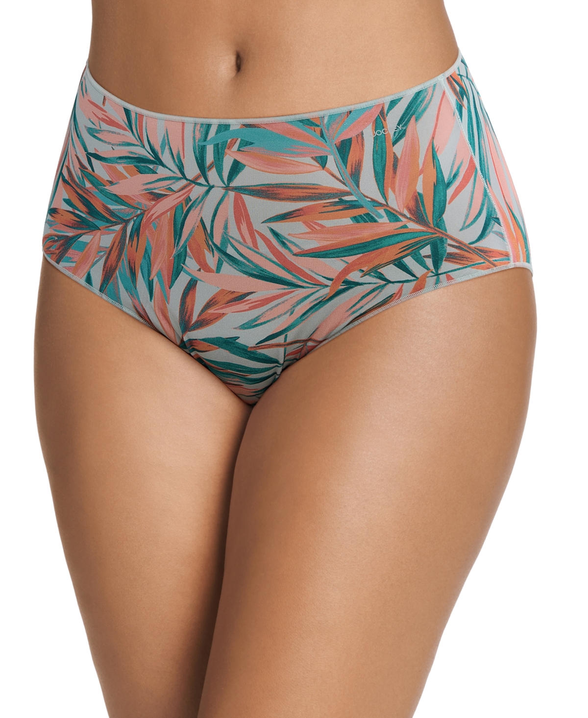 Jockey Women's No Panty Line Hip Brief Underwear 1372 In Placid Palms Coral