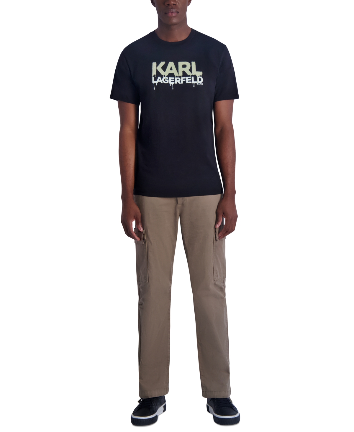 Karl Lagerfeld Paris Men's Drip Logo Graphic T-Shirt