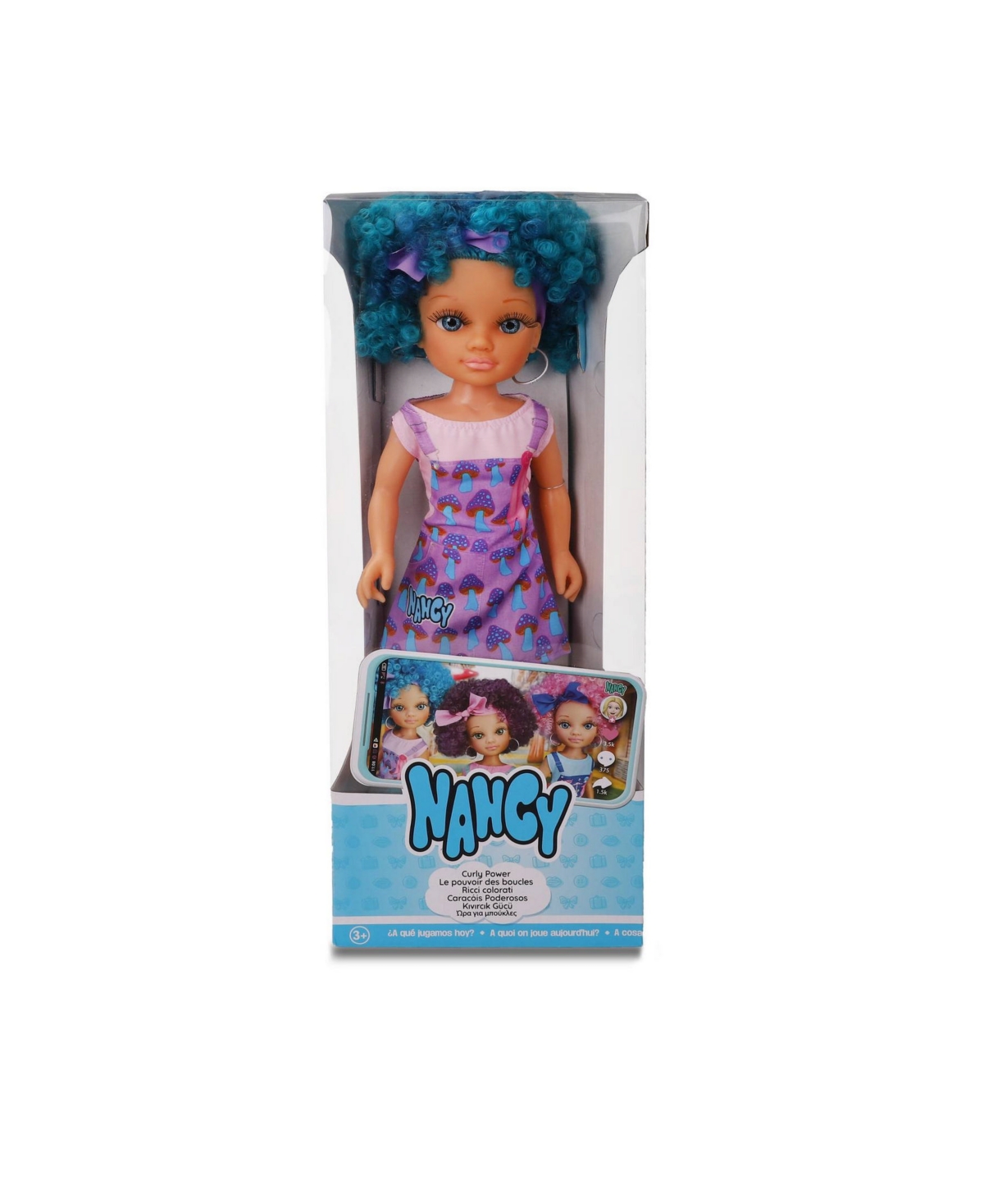 Shop Nancy Curly Power Fashion Doll With Blue Hair In Multicolor