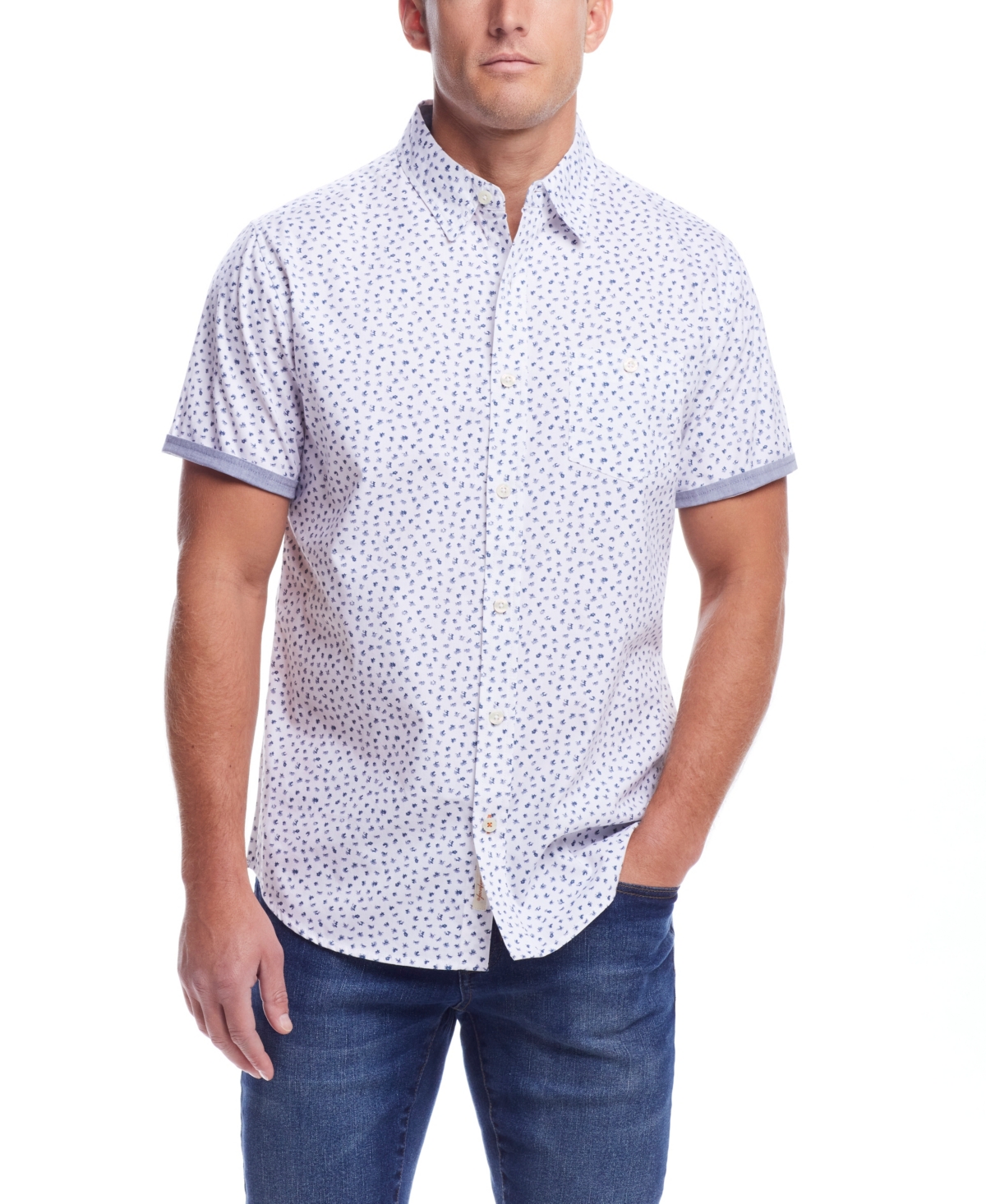 Shop Weatherproof Vintage Men's Short Sleeve Cotton Poplin Shirt In Marshmallow