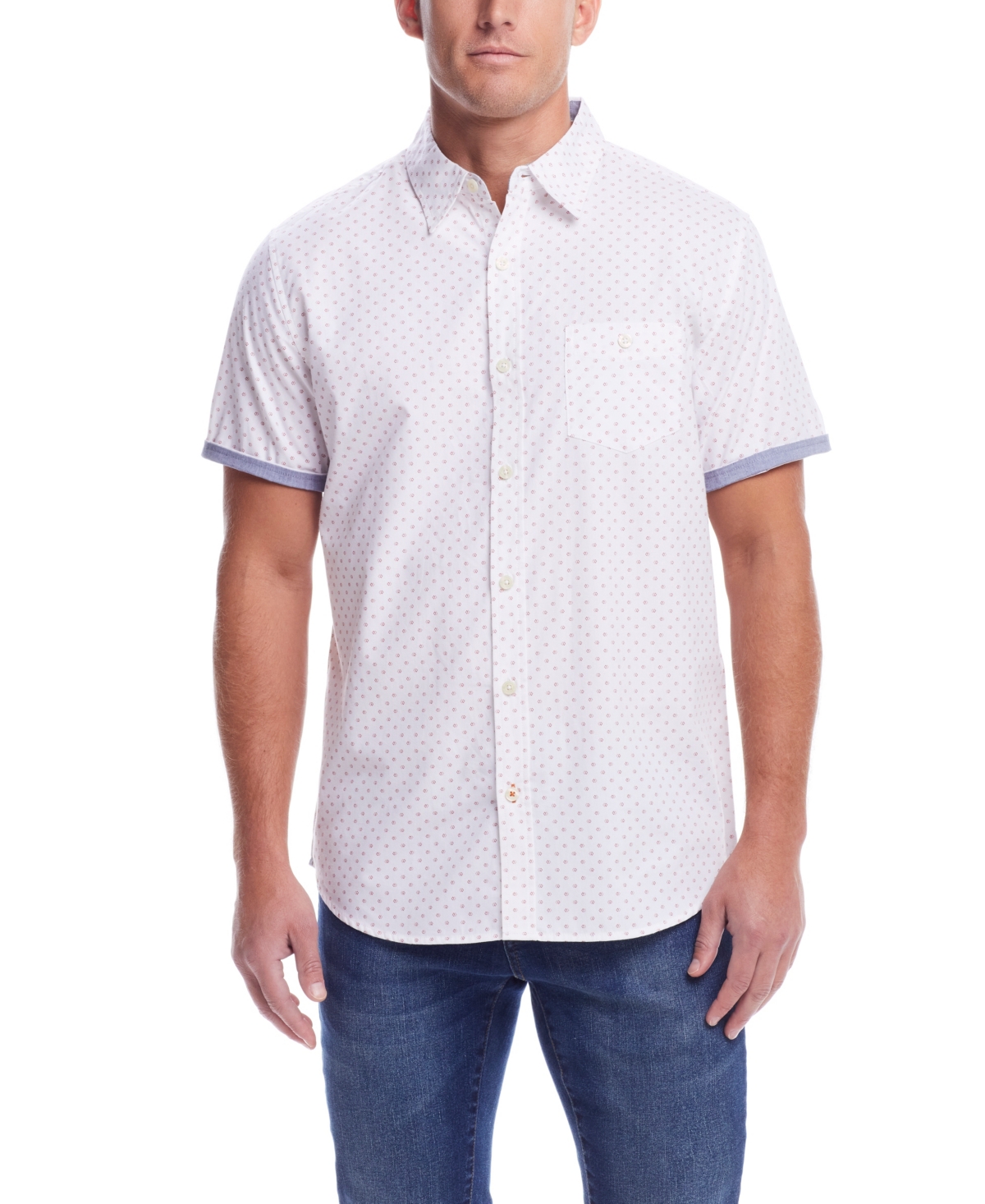 Men's Short Sleeve Cotton Poplin Shirt - Peach Blossom