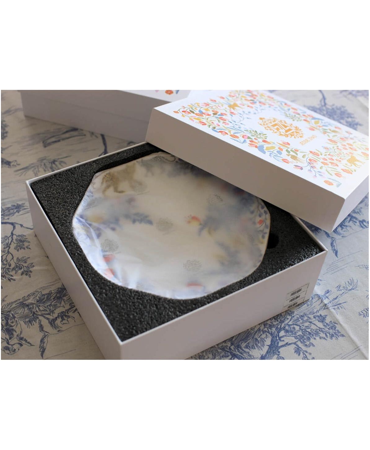 Jessie Zhao New York Amazon Rainforest Bone China Plates In Blue, Set Of Three - blue, yellow