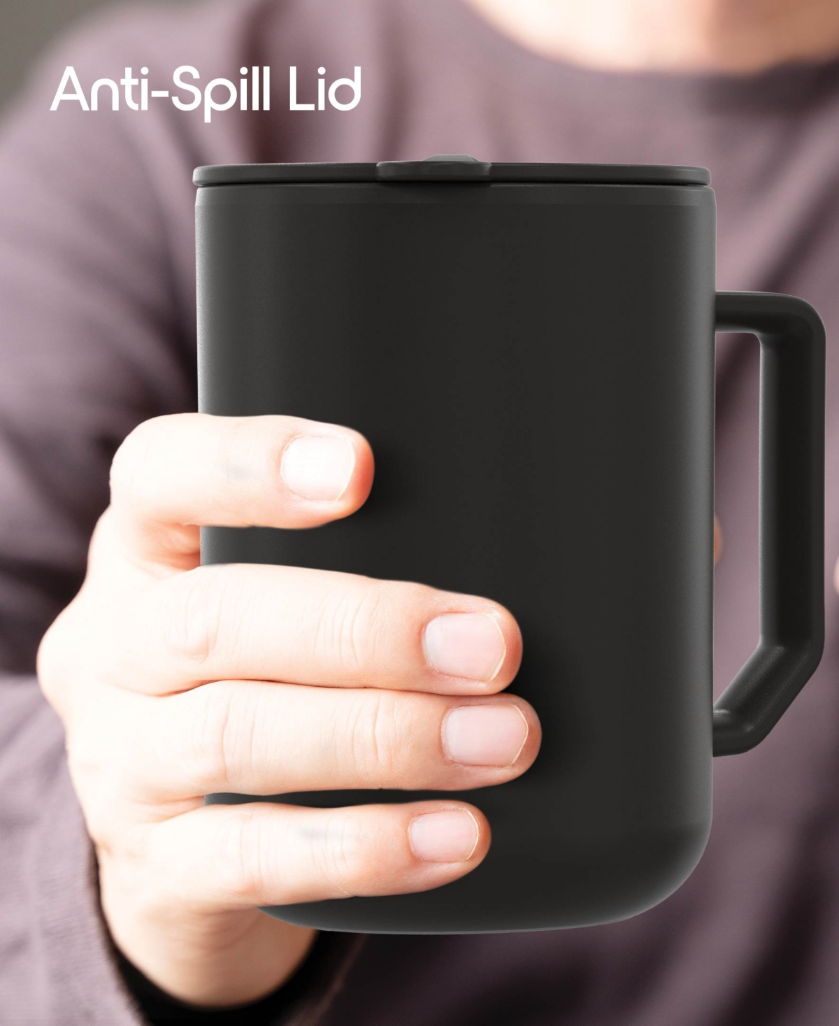 Tzumi Puree Warming Coffee Mug, oz. Stainless Steel Coffee Mug with Mug Warmer Coaster and Lid