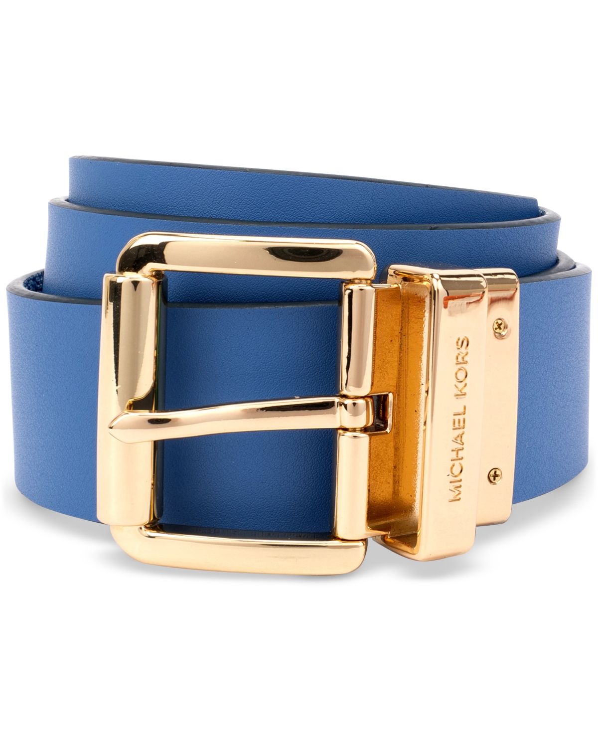 Shop Michael Kors Women's 38mm Reversible Belt In French Blue