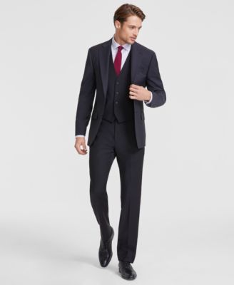 Men's Slim-Fit Wool-Blend Stretch Suit Separates with Vest