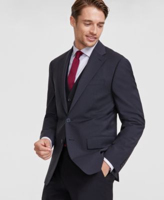 Calvin Klein - Men's Slim-Fit Stretch Gray Sharkskin Suit Jacket