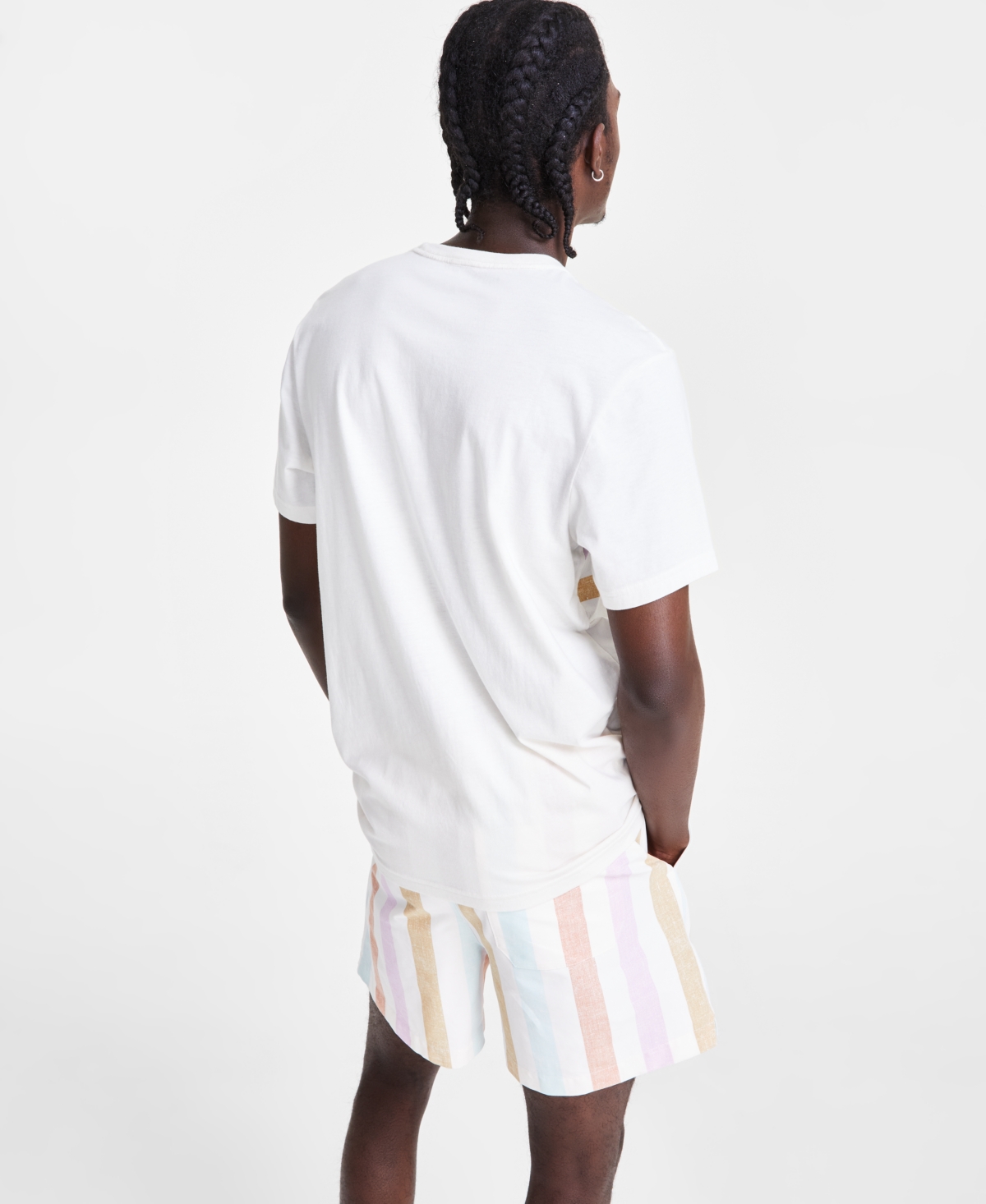 Shop Sun + Stone Men's Carousel Short Sleeve Crewneck Striped T-shirt, Created For Macy's In Tofu