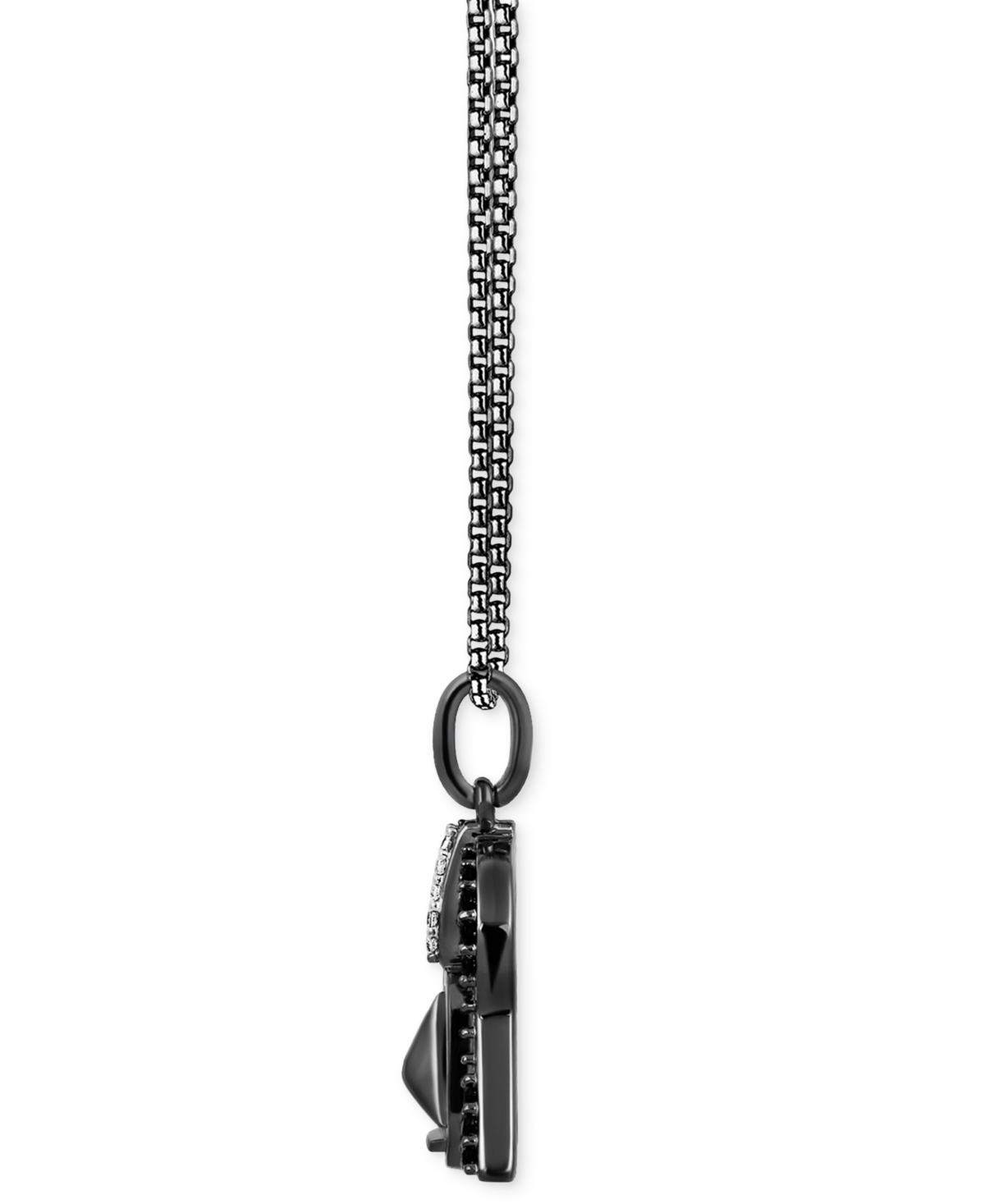 Wonder Fine Jewelry Star Wars  Black & White Diamond Darth Vader Mask 18" Pendant Necklace (1/6 Ct. T In Sterling Silver  Black Rhodium