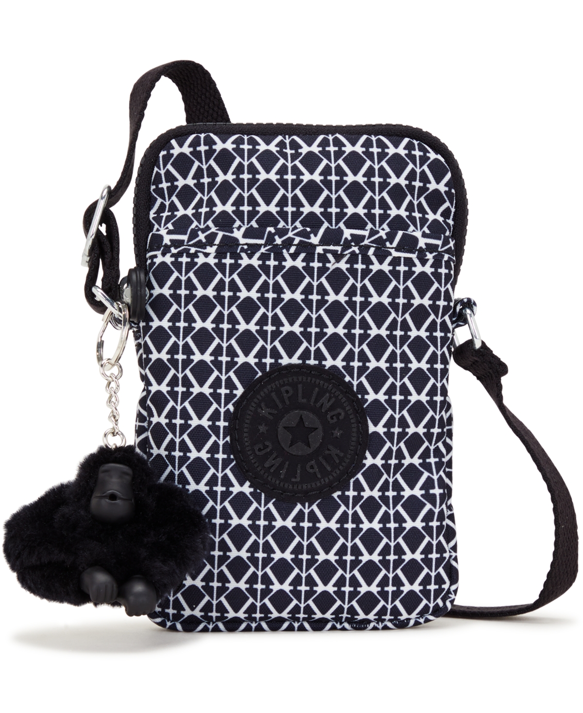 Kipling Tally Mini Phone Zip-top Nylon Crossbody Bag In Signature Print